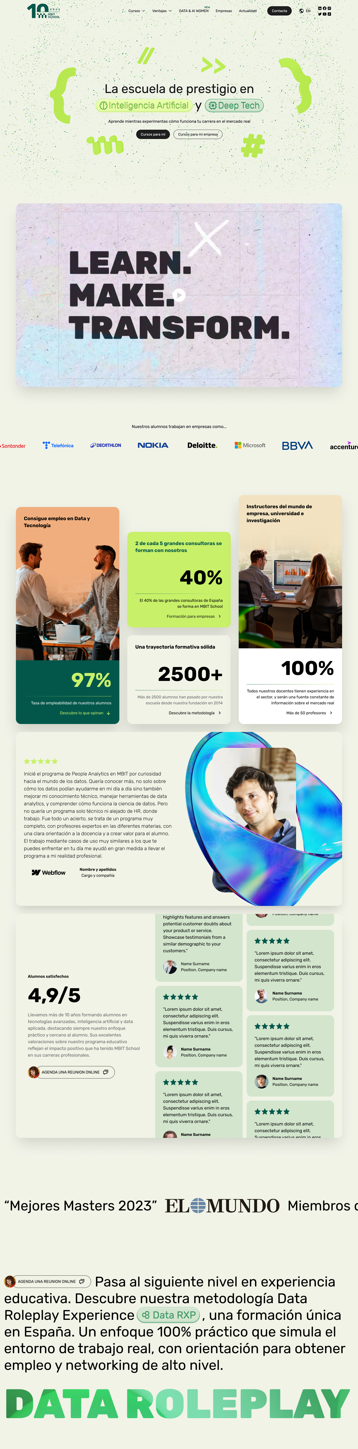 Mockup web de IGNITE YOUR FUTURE WITH AI
