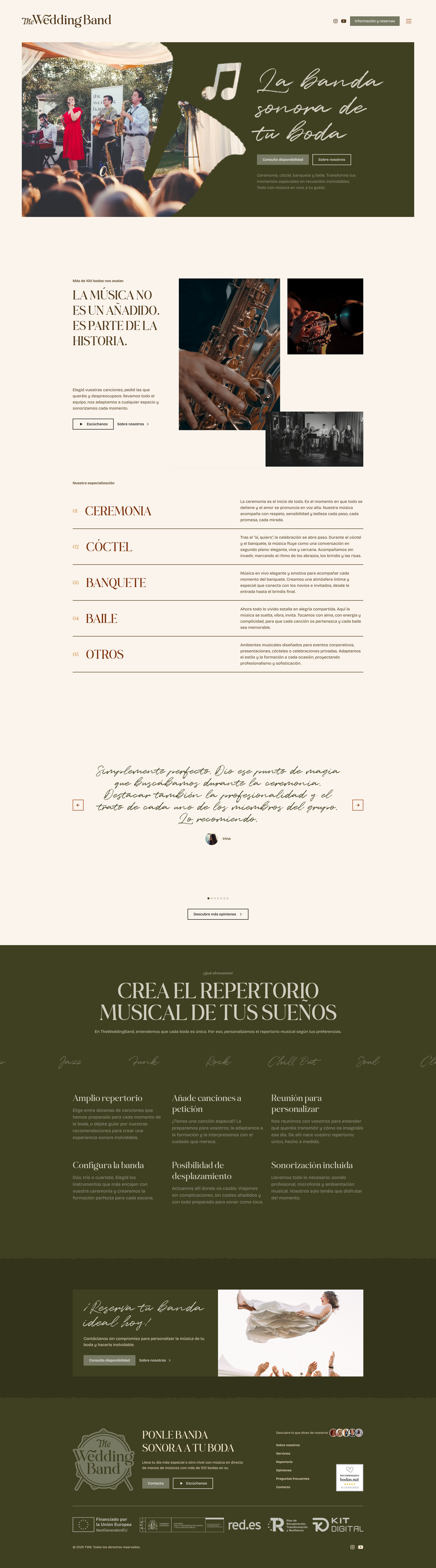 Mockup web de Del escenario a la web